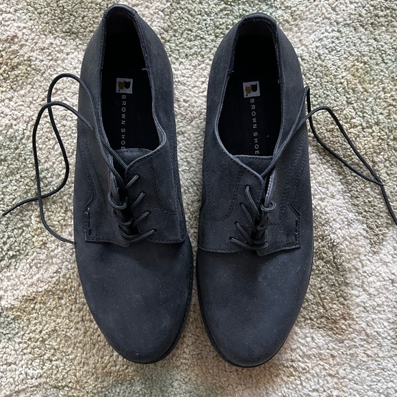 BRAND NEW BROWN SHOE BLACK NUBUCK OXFORD SHOES - Picture 7 of 9
